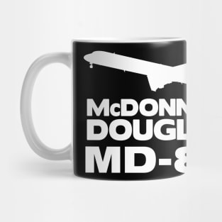 McDonnell Douglas MD-80 Silhouette Print (White) Mug